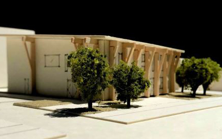 A model showing the early concept design for the new Riccarton Community Centre.