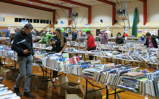 People browse the books for sale at the Big Bargain Book Sale.
