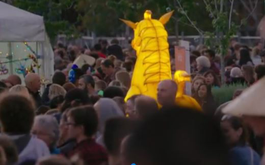 Crowds at the Lantern Festival.
