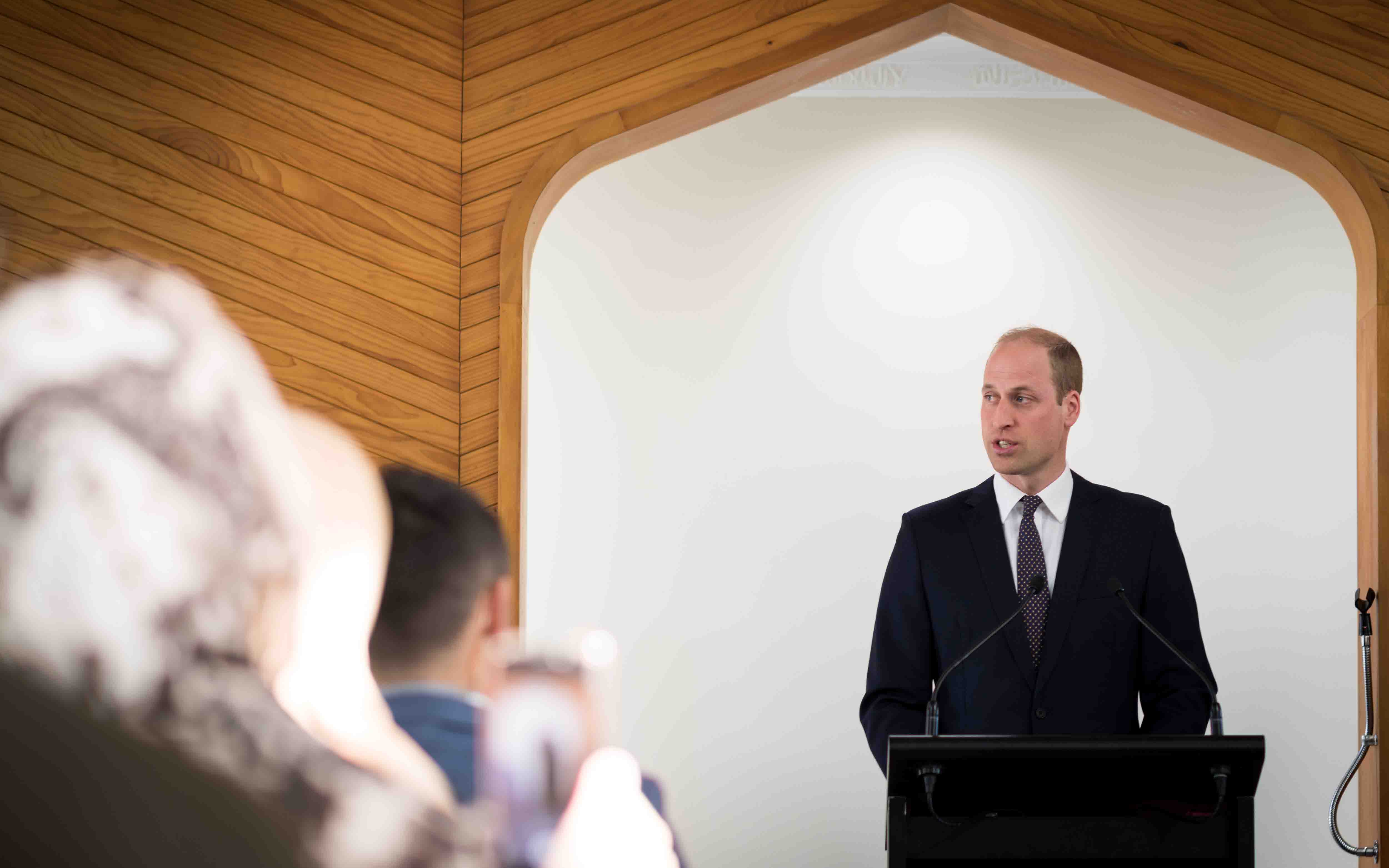 'Prince William speaks at the Al Noor Masjid