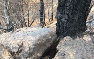Some of the loose rocks.